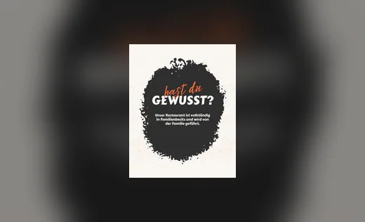 Social-Grafik „hast du gewusst?“ über einen Restaurantbetrieb in Familienbesitz